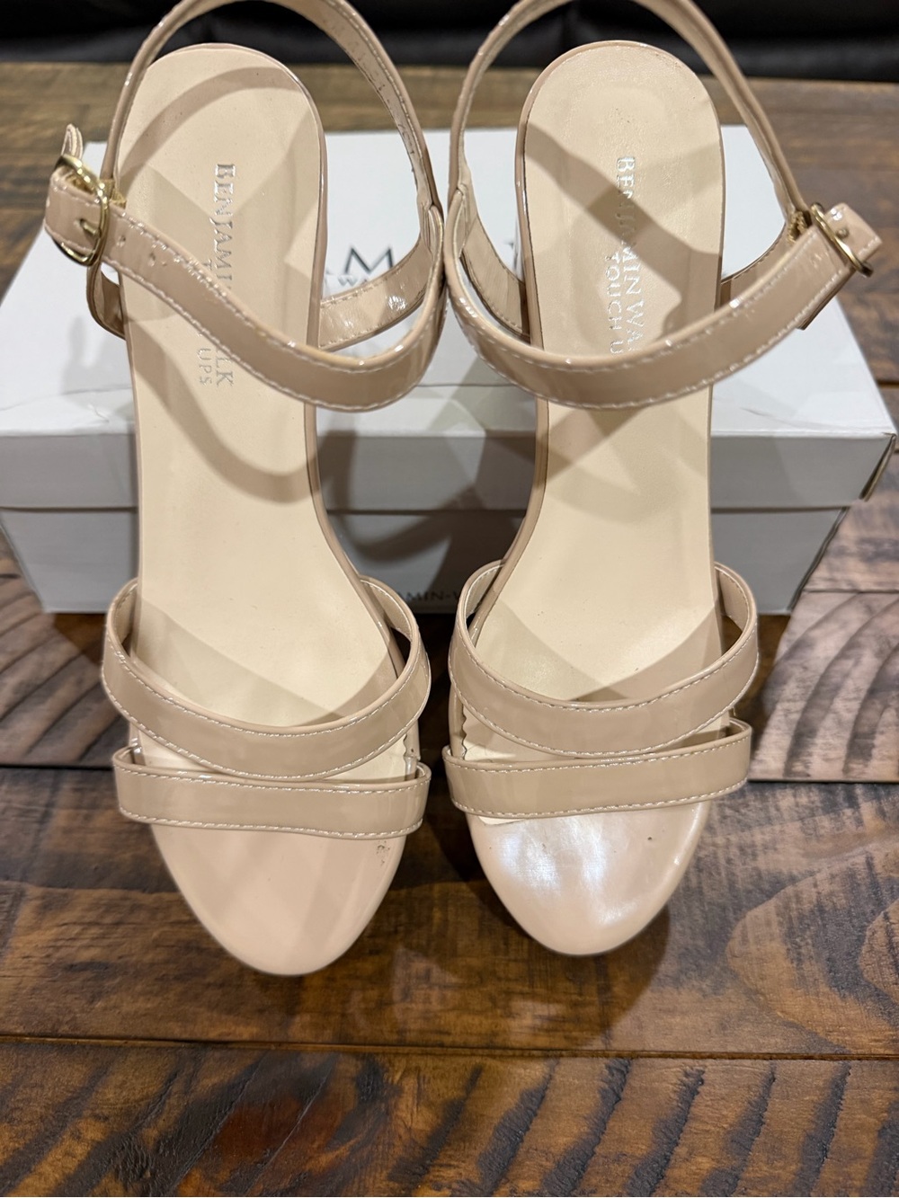 Touch Ups Nude Patent Strappy Heels - Women